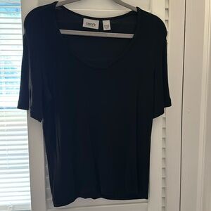 Black v-neck top